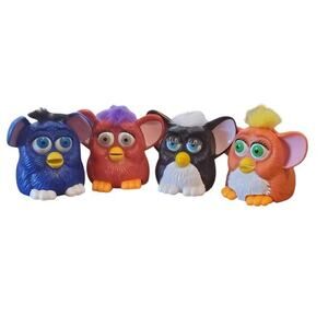 Vtg McDonalds Furby 1998 Lot Of 4 Happy Meal Toys Tiger‎ Electronics